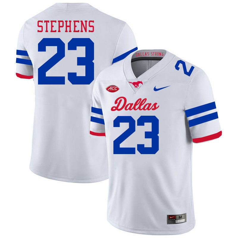 SMU Mustangs #23 Brandon Stephens Jersey College Football Uniforms-Dallas White